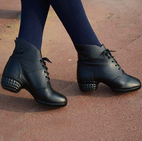 Square Dance Soft Bottom Leather Shoes