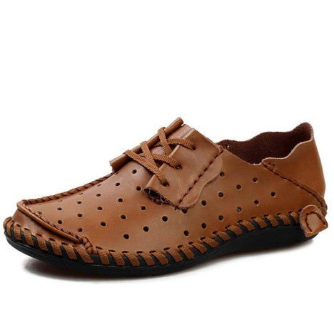 Fashion Brand Men Full Grain Leather Casual Shoes