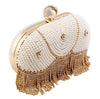 Mini Leather Pearl Tassel Handmade Clutch