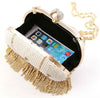 Mini Leather Pearl Tassel Handmade Clutch