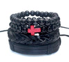 Black Out Bamboo Leather Bracelet