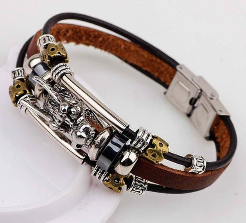 Vintage Parataxis Dragon Multilayer Leather Bracelet