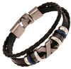 Leather Bracelet Men Casual PU Woven Beaded