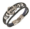 Leather Bracelet Men Casual PU Woven Beaded